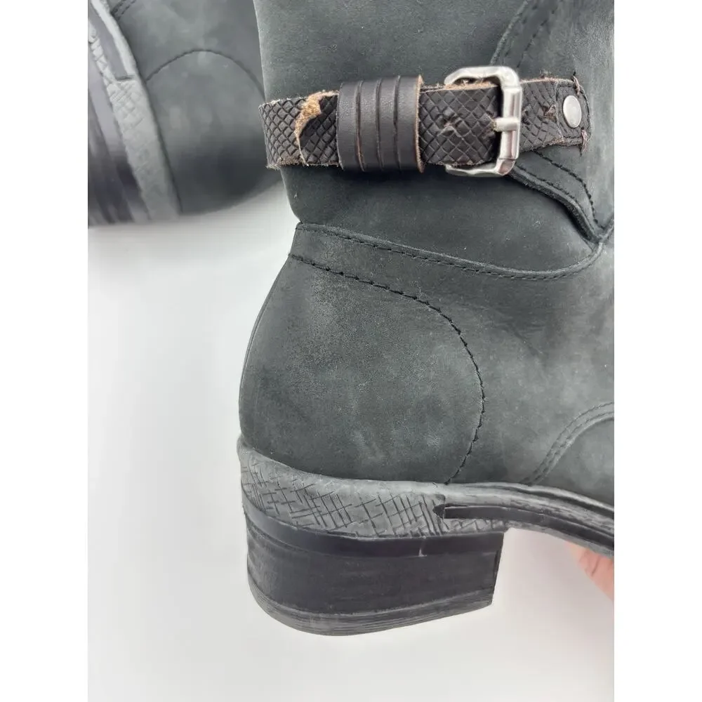 OTBT Gallivant Ankle Boots Lace Up Soft Black Grey Size 8.5
